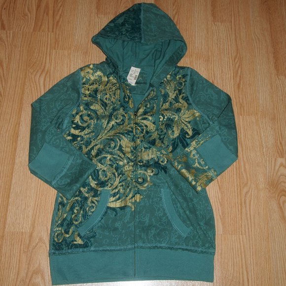 Maurices‎ Embellished Zip-Up Hoodie - Picture 1 of 7